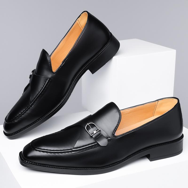 Fashion British Style Casual Leather Men Shoes High Quality Fashion Business Shoes Outdoor Slip on Walking Loafers Designer Boat Flats