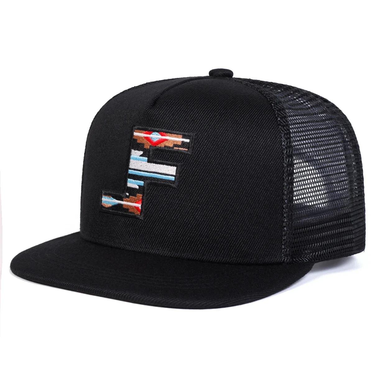 

Унисекс Кепки-сетки Хип-Хоп с вышивкой буквы F Весна и Лето Наружные Регулируемые Повседневные Бейсболки Кепка от солнца Спортивная Кепка
