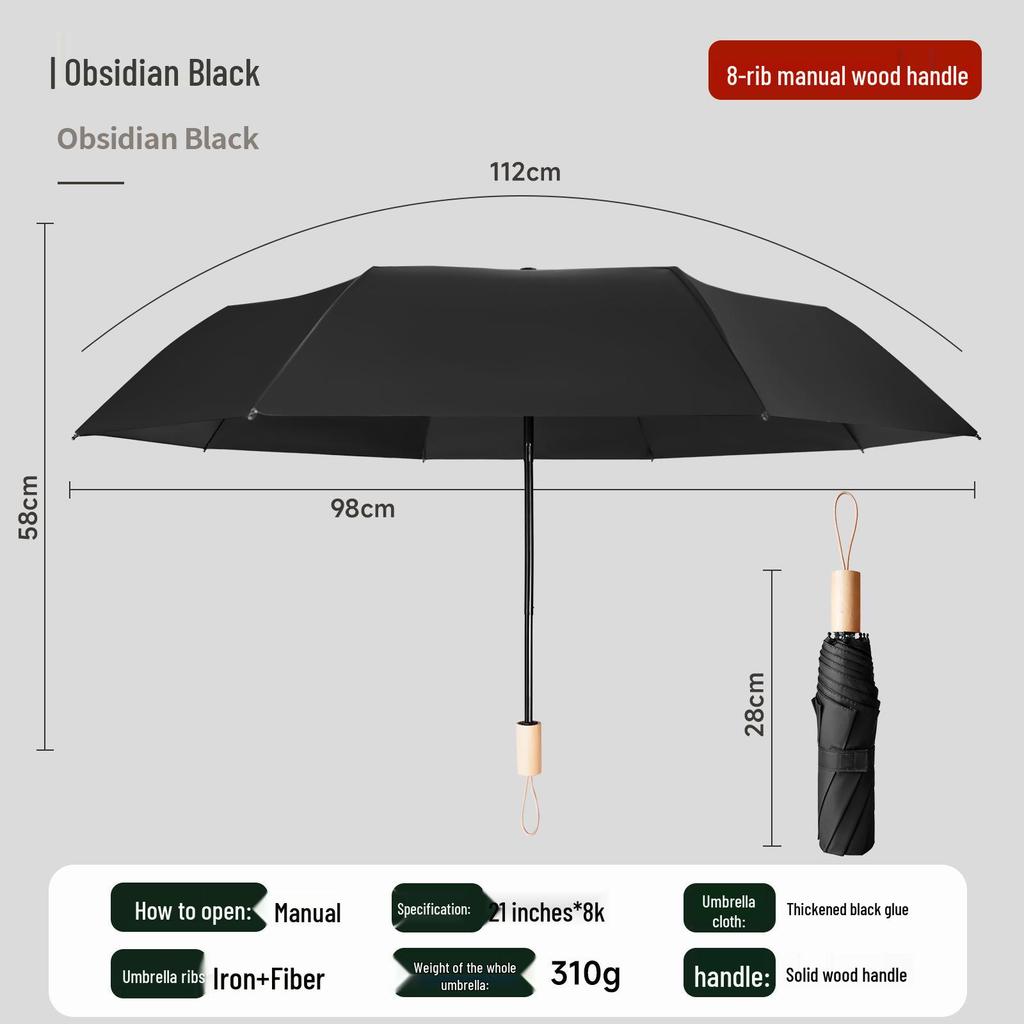 8-Rib Automatic Folding Umbrella with Logo for Sun and Rain