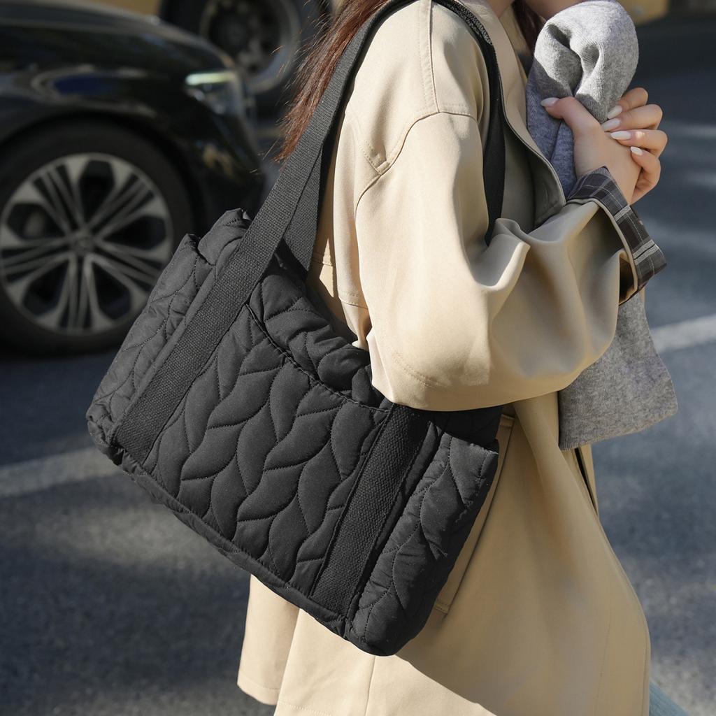 Simple And Lightweight Down Cotton Clothes Tote Bag Women'S Autumn And Winter Casual Versatile Large-Capacity Commuter Shoulder Bag