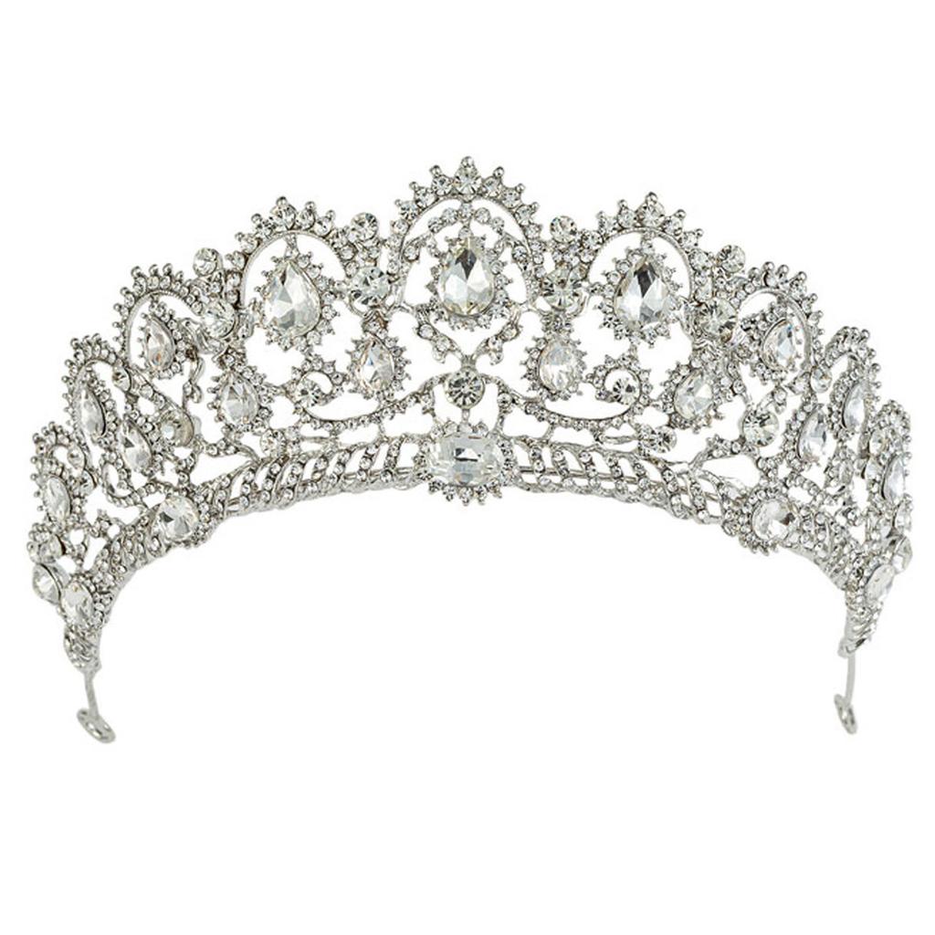 Elegant Party Headbands Crown Hair Hoop for Birthday Wedding Queen Headpiece for Girls Show Stage Costume