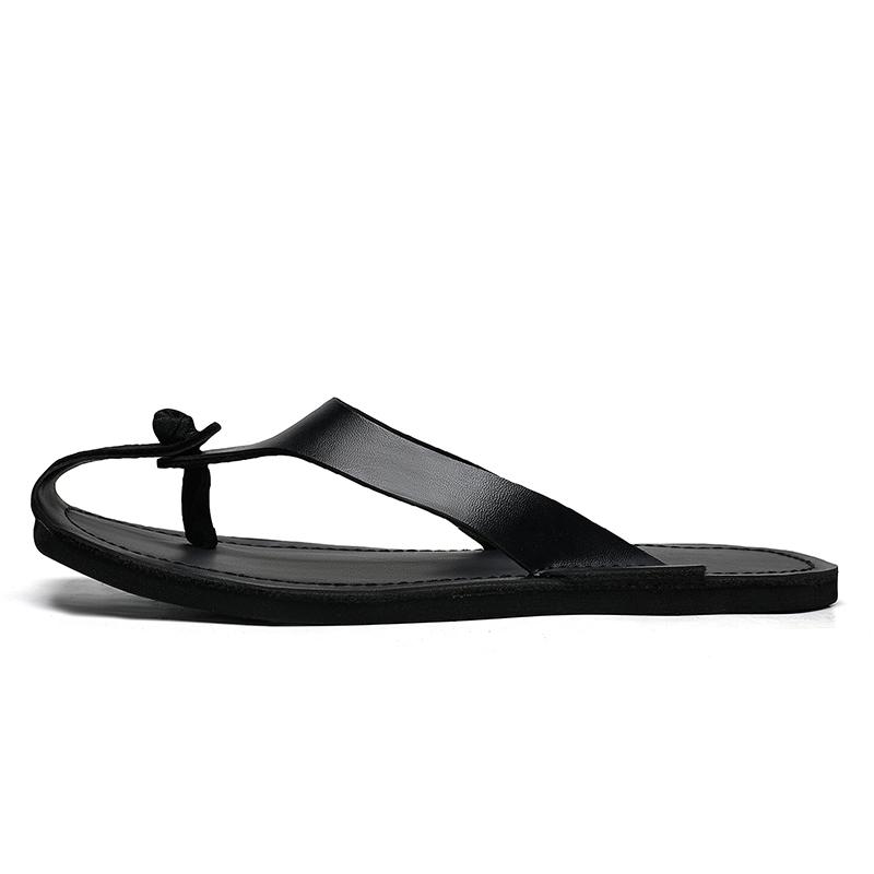 New Italian Leather Flip-flops For Men Casual Cool Beach Slippers Summer Men's Light Flats Shoes