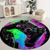 Colorful gaming controller Flannel-printed round floor mats are slip-resistant Suitable for room bedroom terrace garden carpets