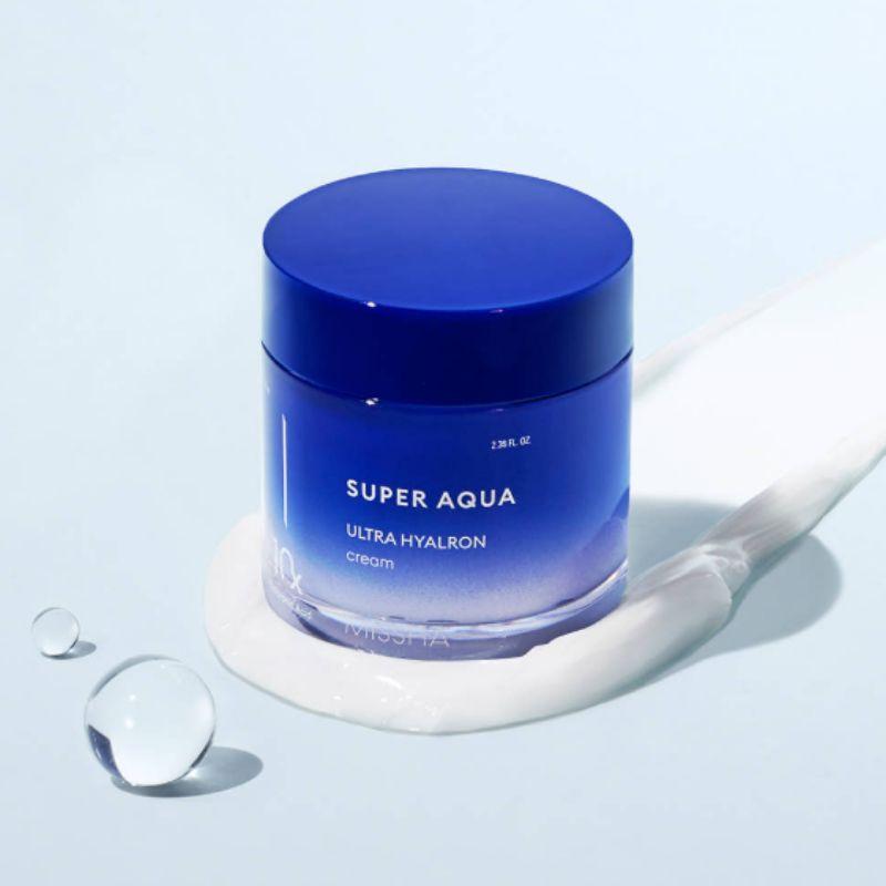 MISSHA Super Aqua Ultra Hyalron Крем 70 мл – Глубоко Увлажняющий Крем для Лица с 10 Гиалуроновыми Кислотами