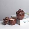 Ins Style Ceramic Scented Candle Jar with Lid and Diffuser Nut Ornament