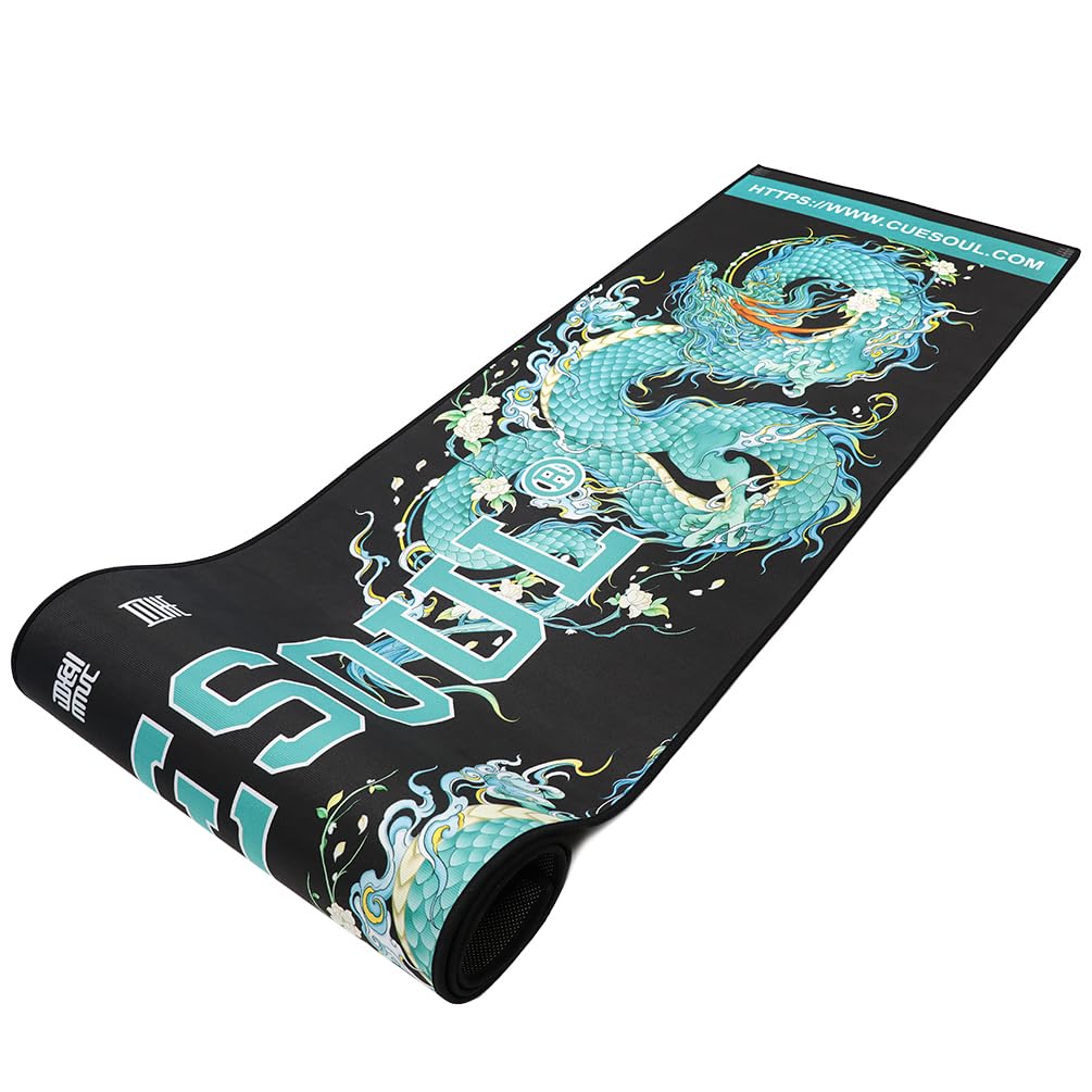 CUESOUL Heavy Duty Dart Mat Official Soft Steel Tip Throw Line Seiryu Design & CSDA-BD-10