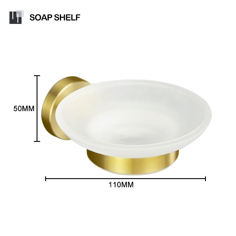 Kartáčované zlaté nerezové oceli Držák na ručníky Stojan Držák toaletního papíru Věšák na ručníky Háček WC štětka Koupelnové hardwarové doplňky