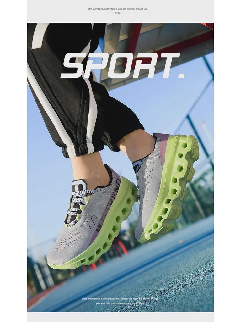 Herren Mehrfarbige Marathon-Laufschuhe - Rutschfest, Trendig, Allround-Sportsneaker