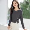 Women's Irregular Hem Round Neck Knit Top
