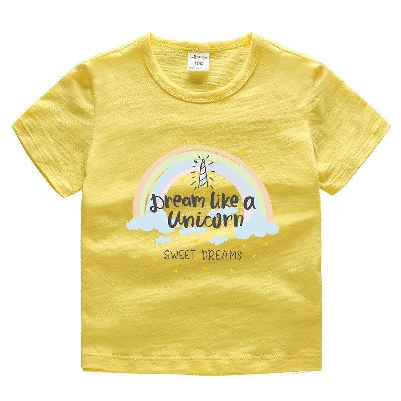 Slub Cotton Crew Neck Light Breathable Solid Color Ins Short Sleeve