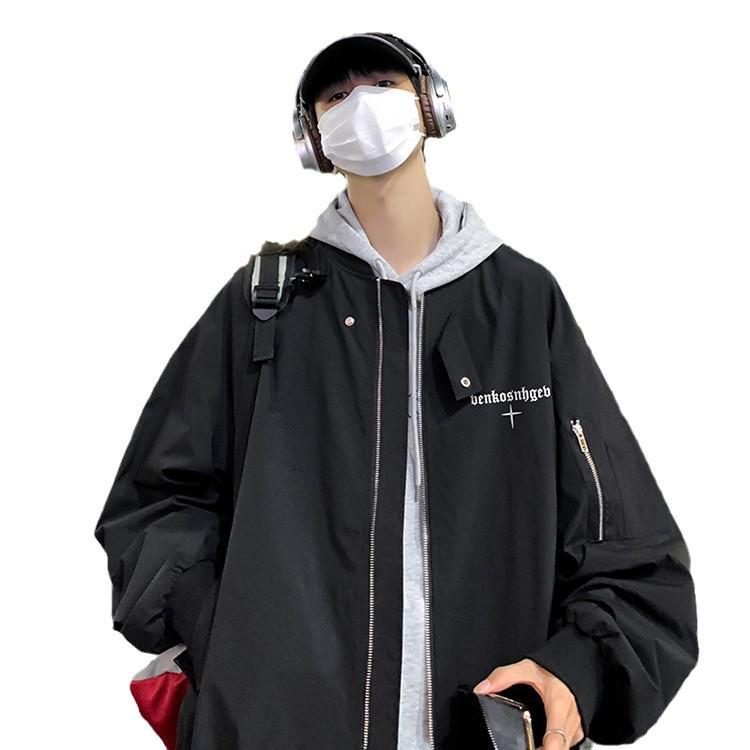 Men's Vintage West Coast Retro Baseball Flight Jacket – Oversized Spring/Autumn Style