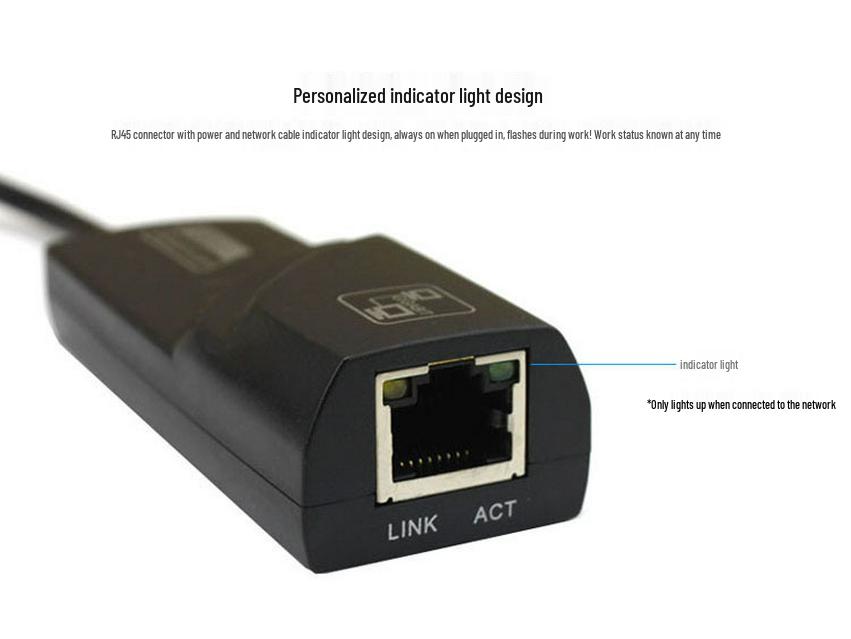 USB-C - RJ45 Gigabit Ethernet Adapter LED-es visszajelzővel