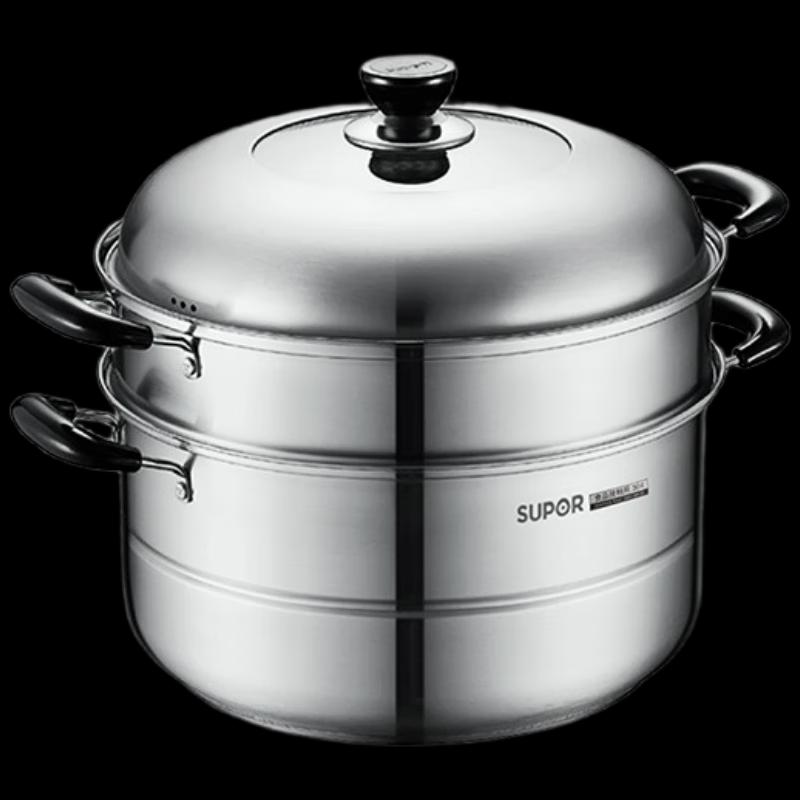 SUPOR 32cm 304 Stainless Steel Steamer and Stockpot