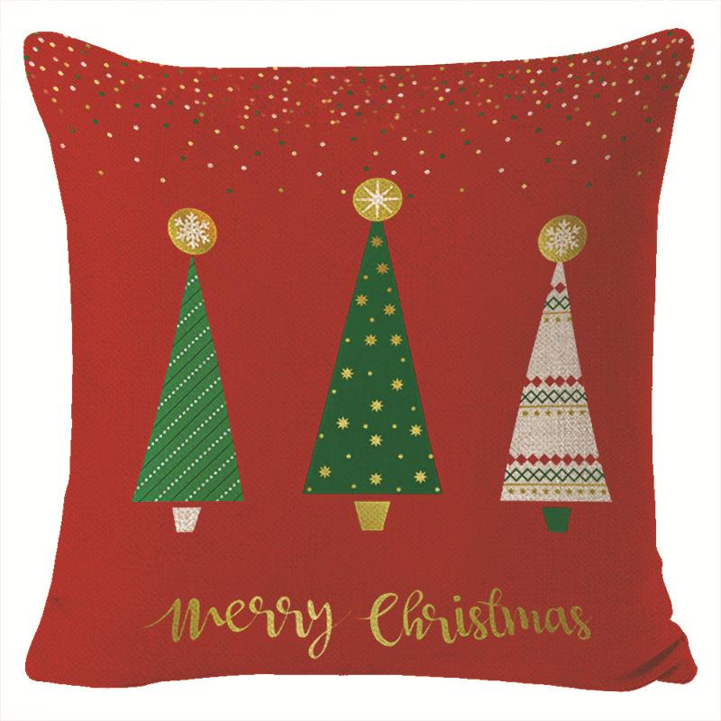 New Christmas Pillow Case Home Cartoon Print Sofa Seat Lumbar Cushion Pillow
