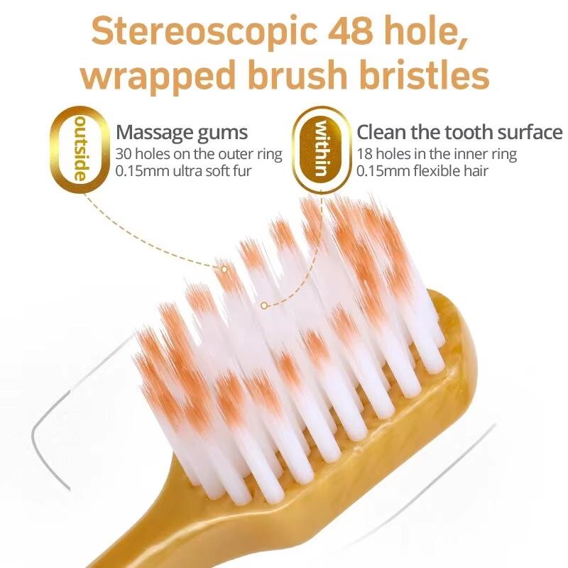 1/6Pcs Caring For Gums Adult Soft Bristled Toothbrush With Excellent Cleaning Effect Whitening Teeth Portable Box Packaging