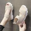 Spring and Summer New Muffin Bottom Knitted Casual Sandals Women