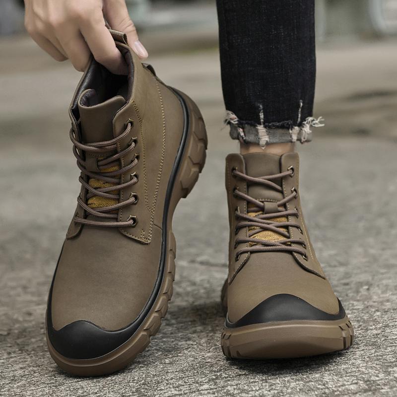 Fashion Men's genuine leather boots High quality minimalist and comfortable style Outdoor leisure street autumn and winter shoes