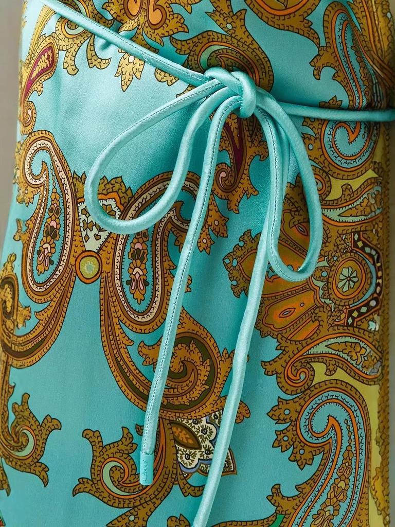 2026 European-American Chic Satin Print Dress: Casual and Stylish