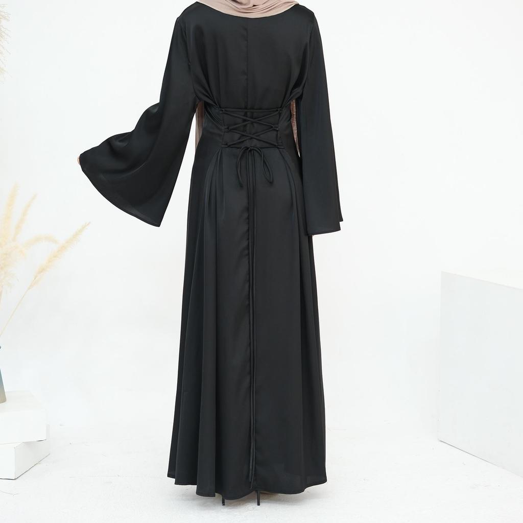 Loriya 2024 TikTok Slim Fit Elegant Waist Cincher Dress Abaya