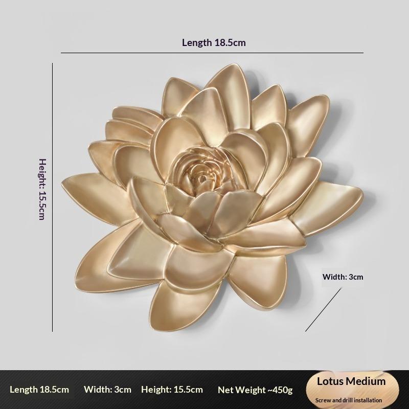 Three-dimensional Flower Wall Decoration Creative Lotus Goldfish Decoration Wall Hanging Living Room Sofa TV Background Wall Pendant