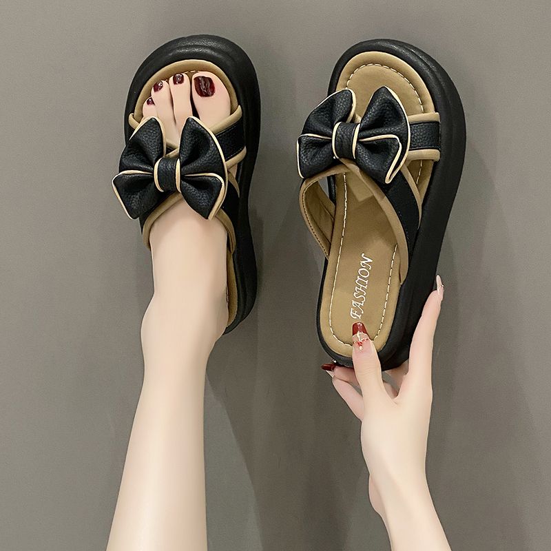 Fashion Platform With Bow Women's Slippers and Ladies Sandals on Beach Outside Slides 39 New Fashion Shoe Designer Luxury Sale Pvc Shoes