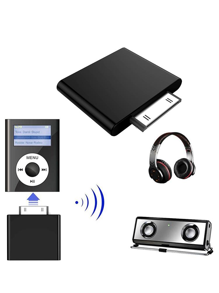 30pin Bluetooth-compatible Transmitter 40mA Wireless Bluetooth-compatible Black/White Receiver Adapter Professional for Ipod