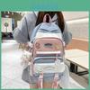 Fashionable Color Blocked Letter Print Student Casual Backpack For Daily Use
