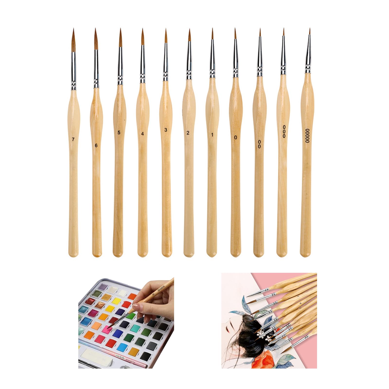 

Pokumil Face Set of Plastic Model Brush of 2 Fine Extra Fine Acrylic Model Ink Watercolor Art Painting Brush, 11, [Найкращі матеріали] Кисть, Пензель,