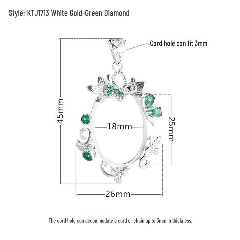 

Women s S925 Sterling Silver Flower Pendant Setting for DIY Necklace, Fits 18x25mm Stones like Amber or Turquoise.