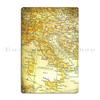 Hartă relief a Italiei redată digital Hartă relief vintage a Italiei Imprimare Cu D Illusion Metal imprimat Semn de perete din tablă Afiș