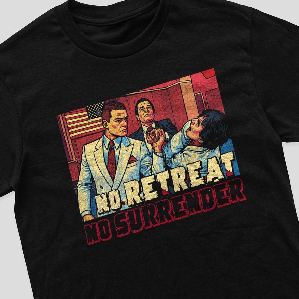 Vintage retro t-skjorte karate tiger no retreat no surrender jcvd van damme 80-tallet