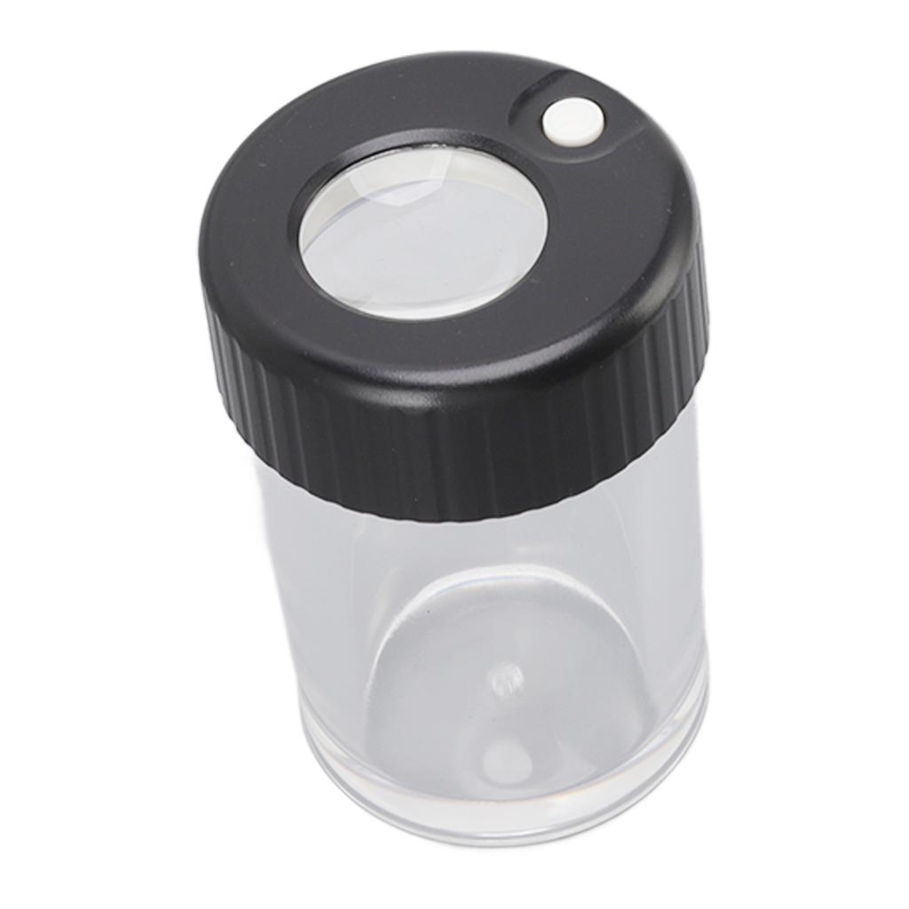 Magnifying Viewing Jar Multifunction Waterproof Magnifying Glass Storage Jar with LED Light for