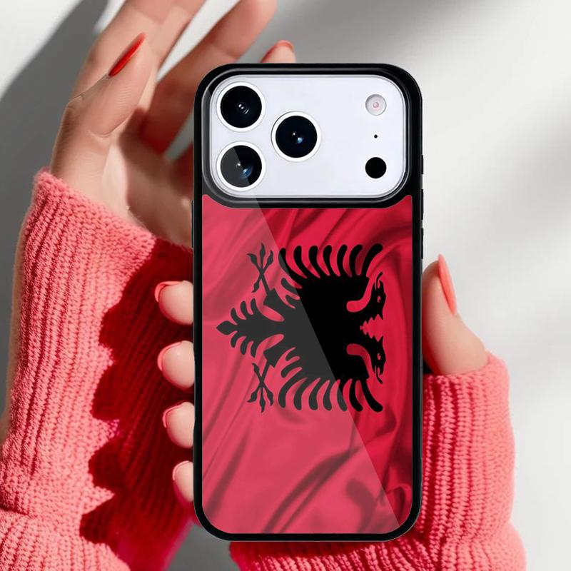 Albania Flag Eagle Phone Case for iPhone 17 16 15 14 13 Pro Max Back Cover for 12 11 Pro Coque