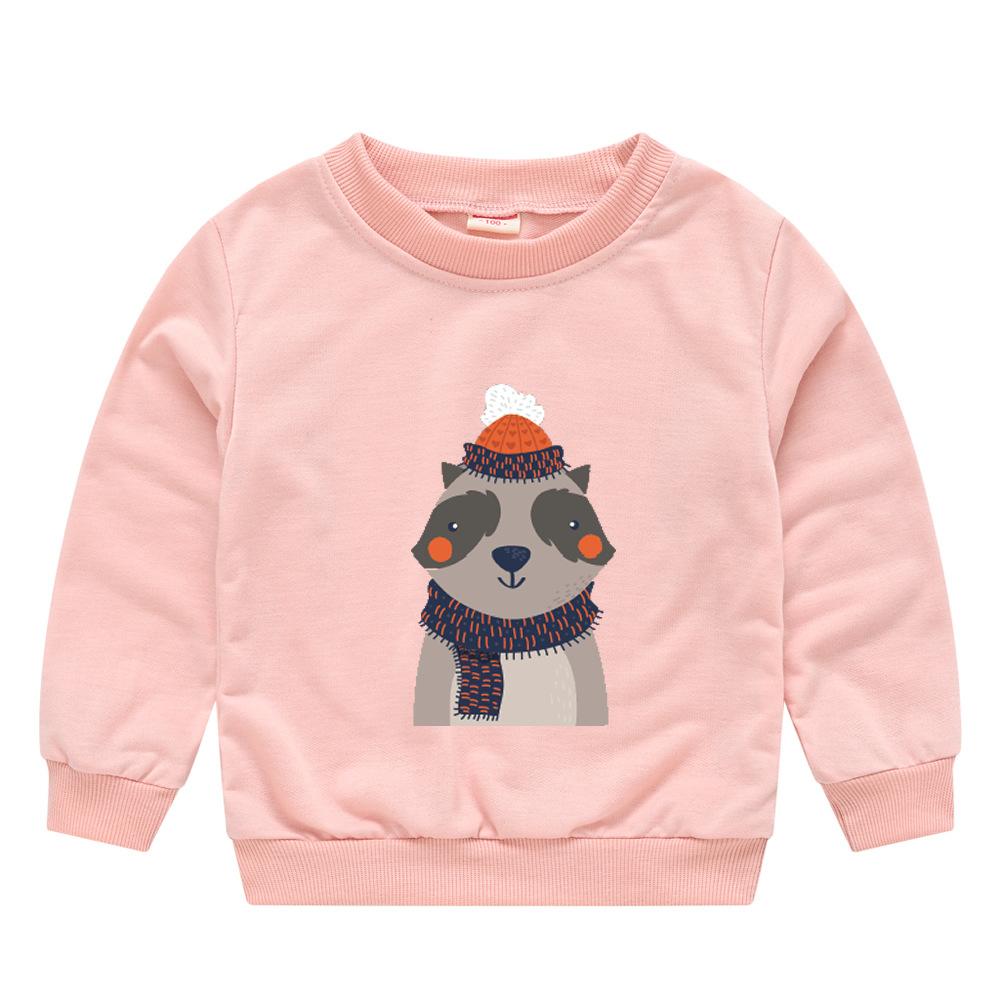Children's Children's New Year Red Pullover Sweater Baby Cute Cartoon Avatar Round Neck Bottoming Shirt Tops