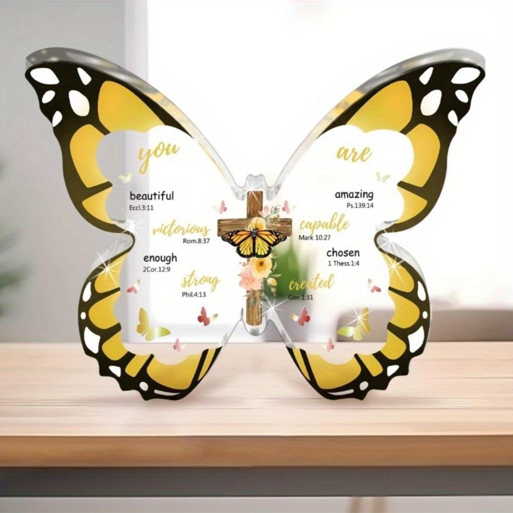 Butterfly Scripture Gift - Religious Acrylic Souvenir for Mothers with Photography Utility