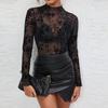 Sexy Single Layer Braless Stand Collar Mesh Base Top Women's T-Shirt Female Fashion Clothing Sleeveless Summer Breathable