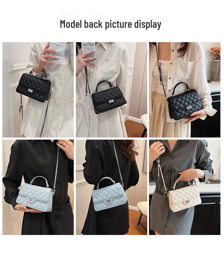 2024 Women's Fashion Diamond Pattern Chain Crossbody Bag - High-End Small Square Handbag
