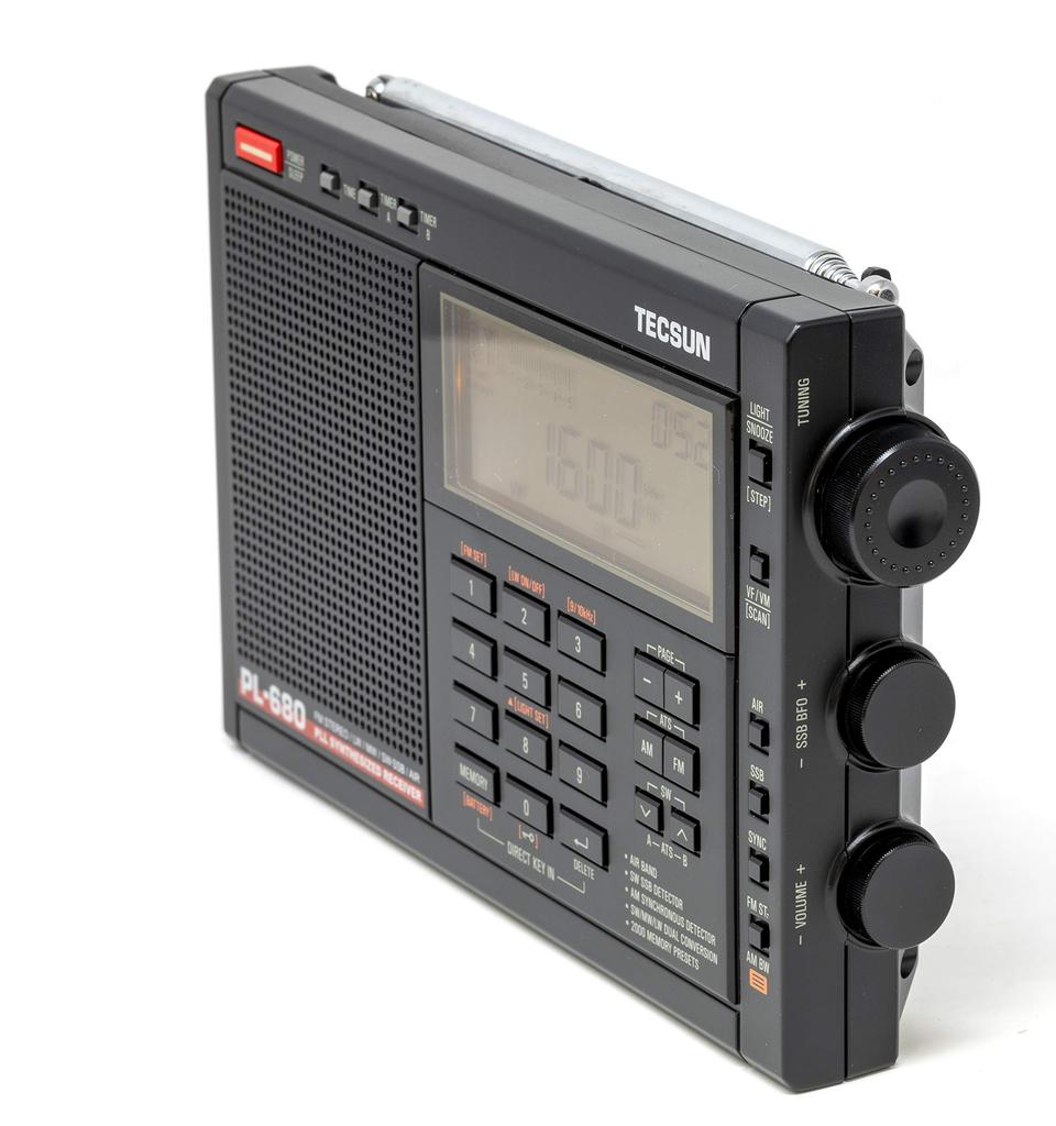 EnergyPower Shortwave Radio TECSUN Detection Portable BCL Receiver FM PLL Synthesizer World Band Receiver 2000 Station Preset Memory Dual Conversion