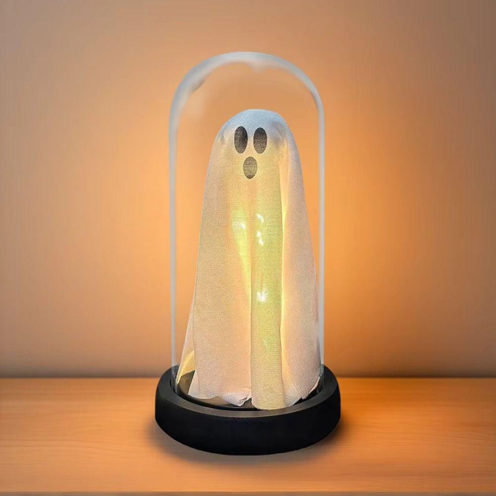 PVC Cloche Light-Up Ghosts Cute Ghost Silhouette Mood Light  Indoor Decor