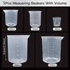 5pcs Graduated Measuring Cups and Laboratory Graduated Beakers, Suitable for Mixing Paints, Dyes, and for DIY Jewelry Making