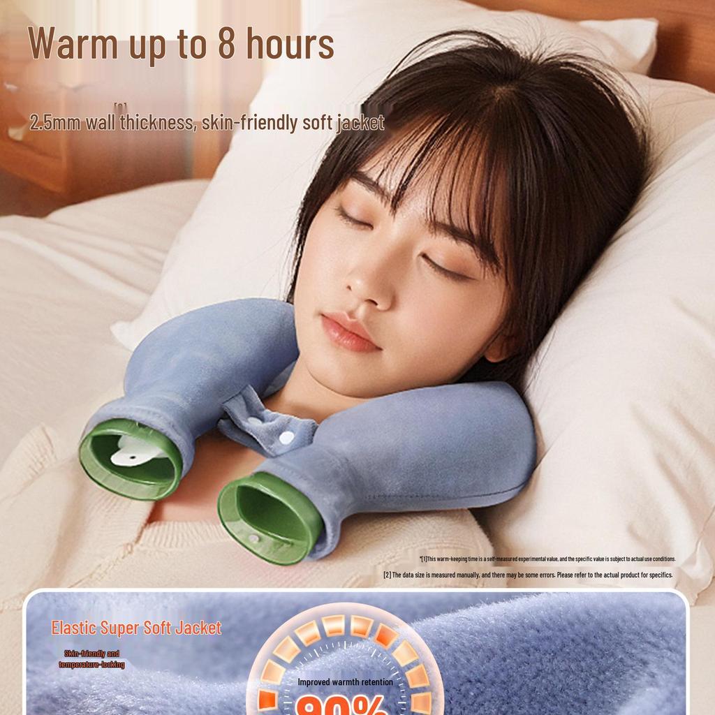 Cervical Neck and Shoulder U-Shaped Hot Water Bag – Thickened, Explosion-Proof Design for Warm Compress Therapy.