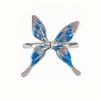 Burnt Blue Enamel Dopamine Flower Butterfly Open Ring Niche High Sense Stacking Wearing Temperament Fashion Index Finger Ring Women
