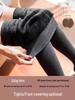 Women's Fleece-Lined High-Waisted Ribbed Footed Leggings, Plus Size, Slimming, Perfect for Autumn and Winter.