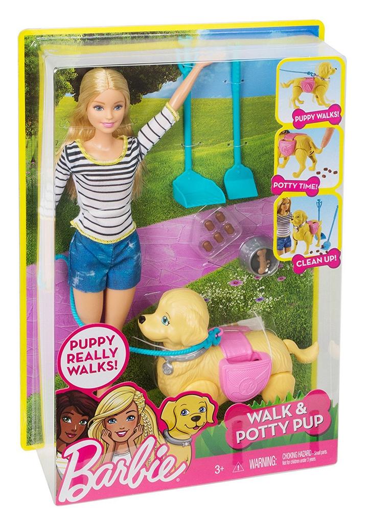 Barbie Girls Walk and Potty Pup with Blonde Doll [Parallel Import]