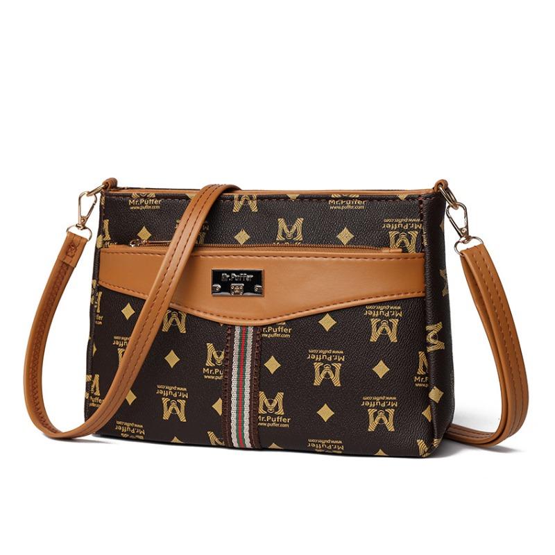 This Winter, the Popular Bucket Bag Women's New Oblique Span Shoulder Bag Printed Retro Women's Bag