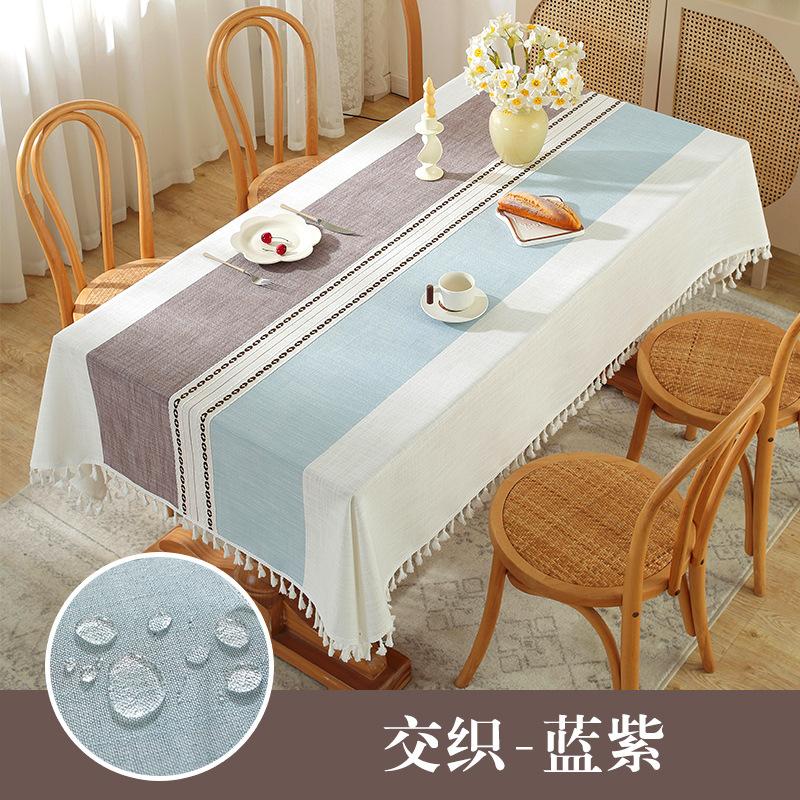 Popular Thickened Cotton and Linen Table Mats, Household Rectangular Tea Table Towels, Tablecloths, Waterproof and Oil-proof