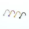 Anti-Allergy Body Piercing Nose Ring Simple Human Piercing Vacuum Electroplating Stainless Steel Hook Ball Accessories Nose Stud