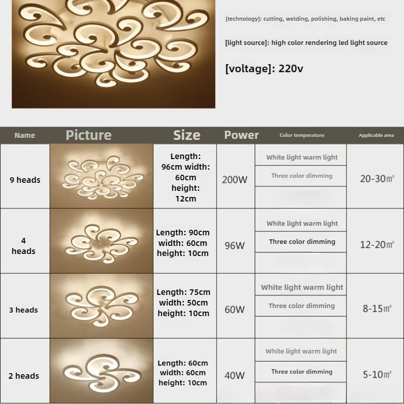 Simple Modern Flower Petal Creation Warm Bedroom Ceiling Lamp