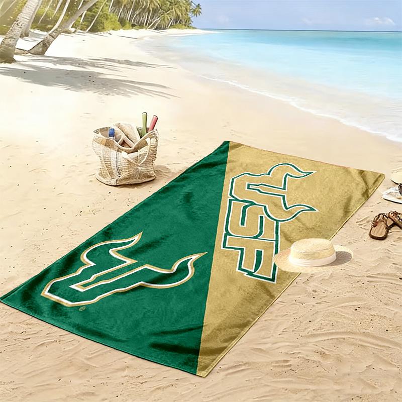 South Florida Bulls Print Beach Towel, Large Soft Quick Dry Towel for Beach Camping Swimming