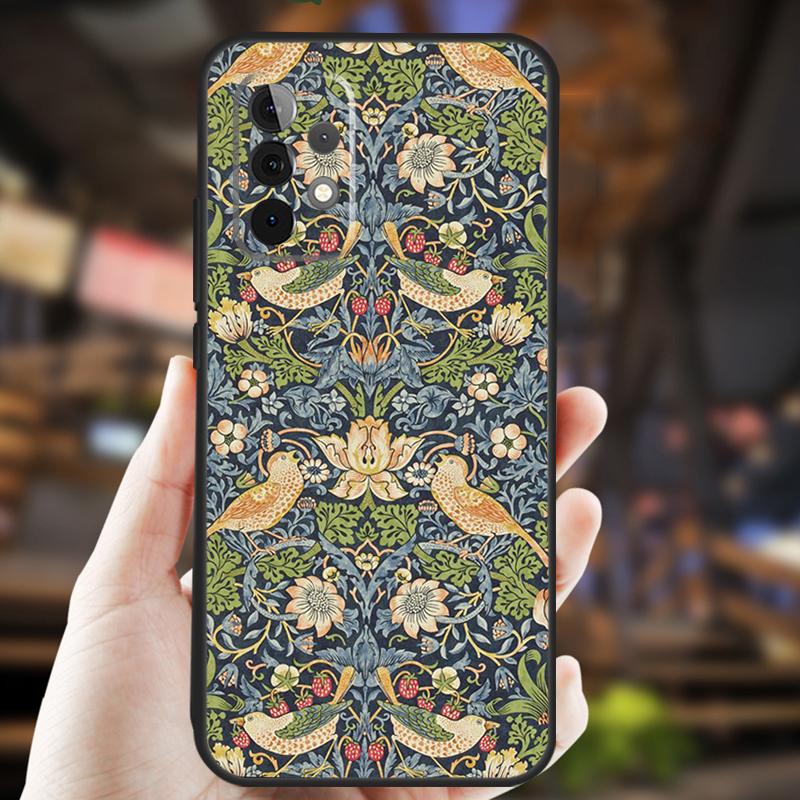 

William Morris Case For Samsung Galaxy A54 A34 A24 A14 A12 A32 A52 A51 A71 A50 A70 A13 A33 A53 A52S Coque Samsung A71 4G